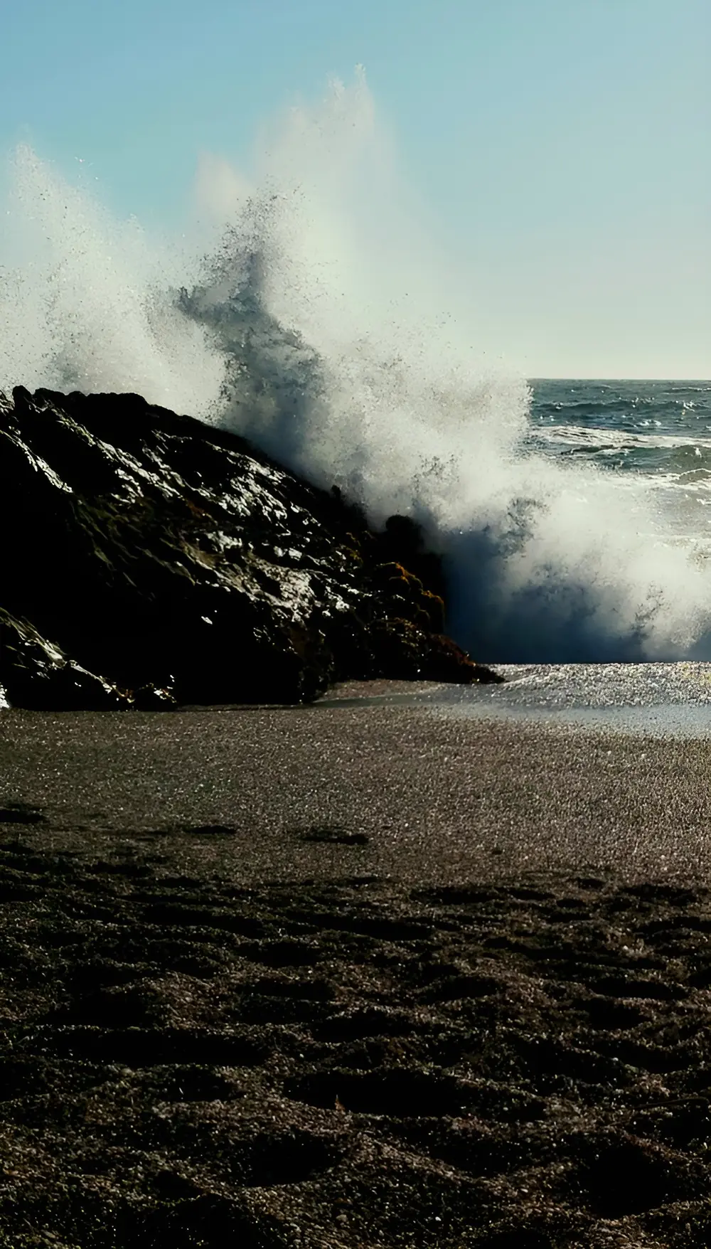 Waves crashing on the Northern California coast